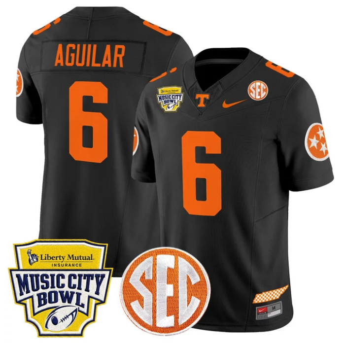 Joey Aguilar Jersey #6 Tennessee Vols 2025 Music City Bowl Stitched