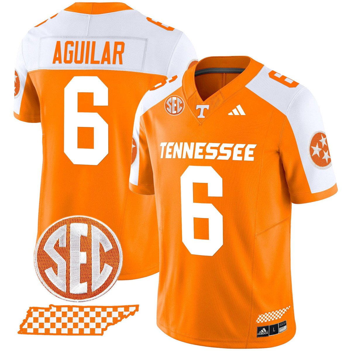 Joey Aguilar Jersey #6 Tennessee Vols Rebrand 2026 Checkerboard