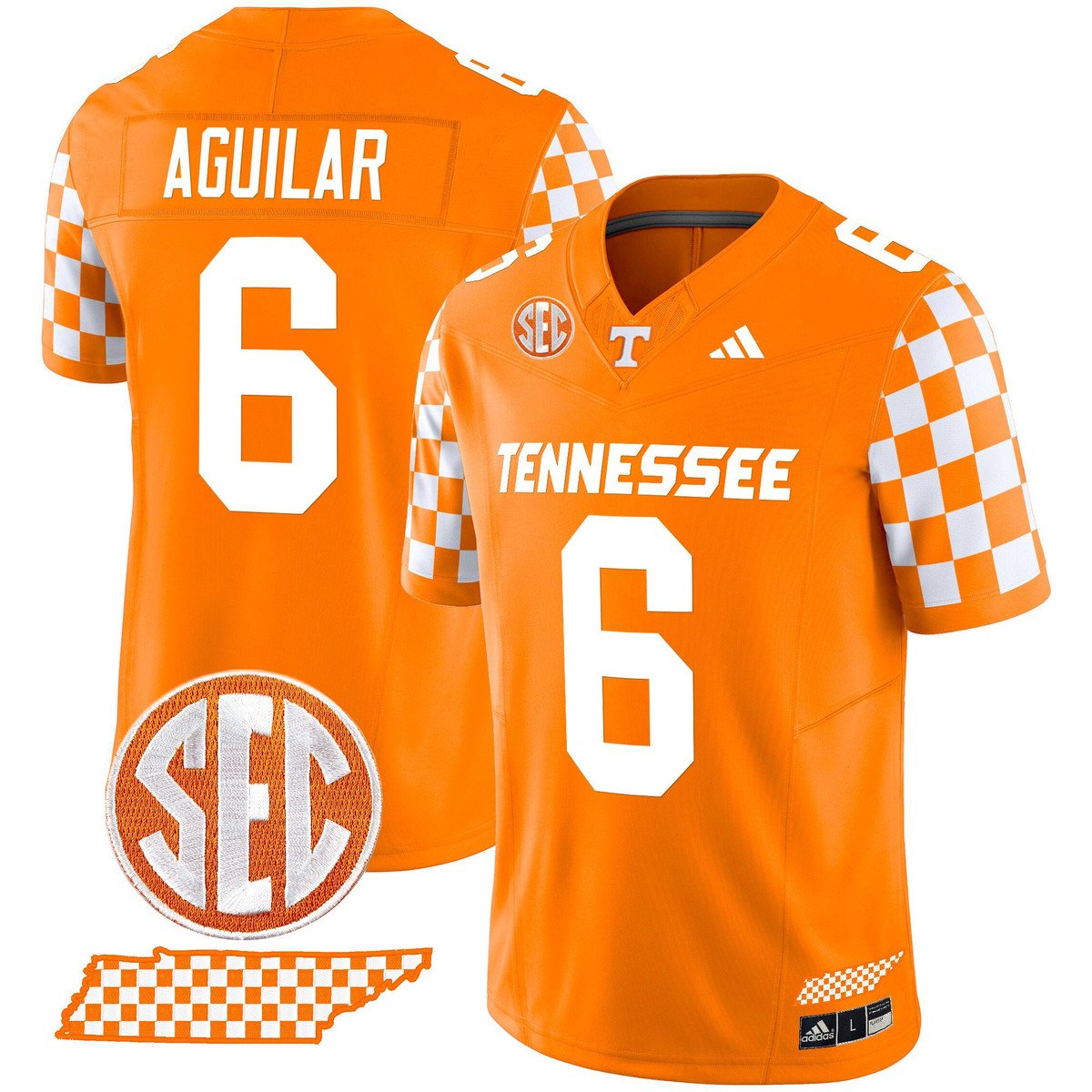 Joey Aguilar Jersey #6 Tennessee Vols Rebrand 2026 Checkerboard