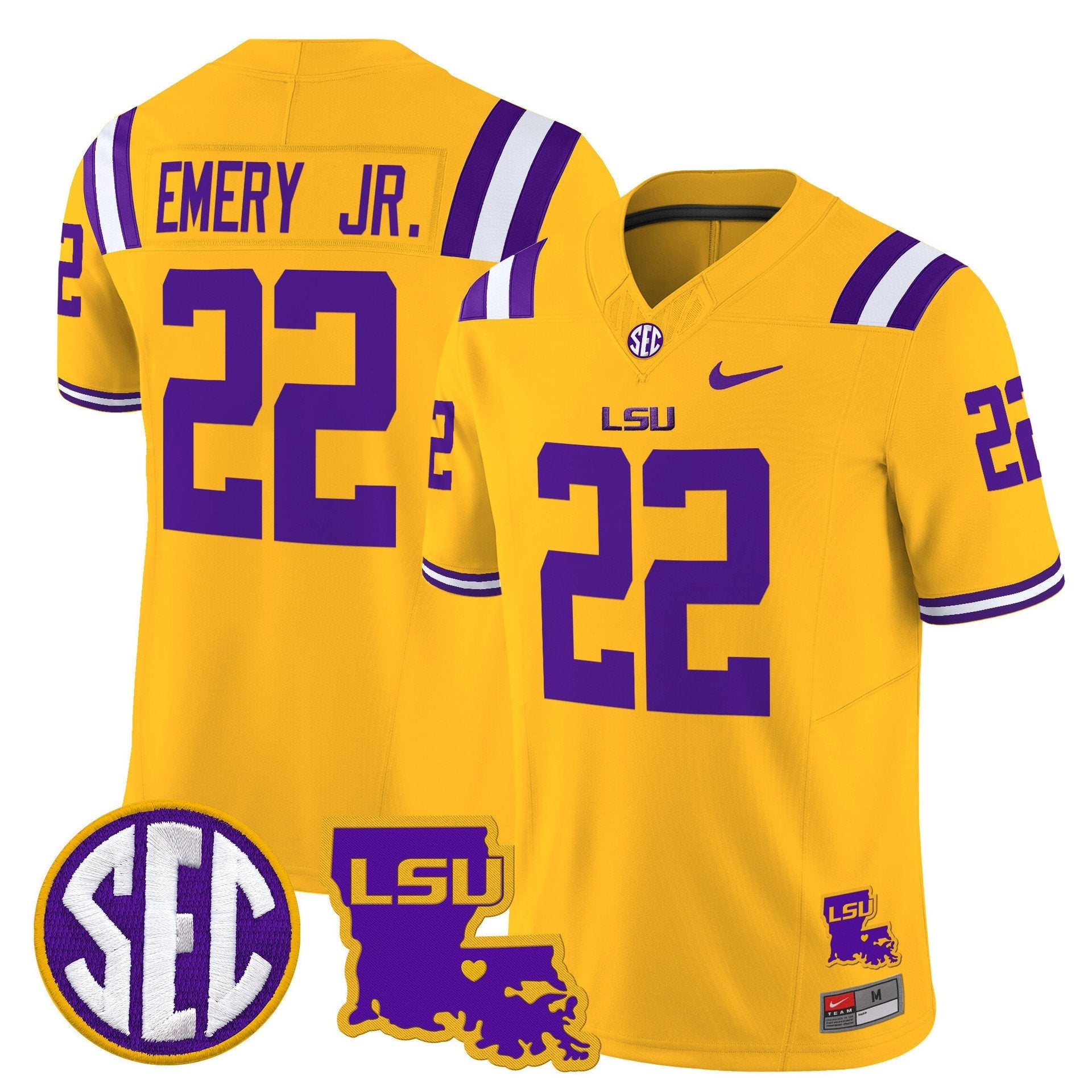 John Emery Jr Jersey #22 LSU Tigers 2025 Louisiana Patch Stitched