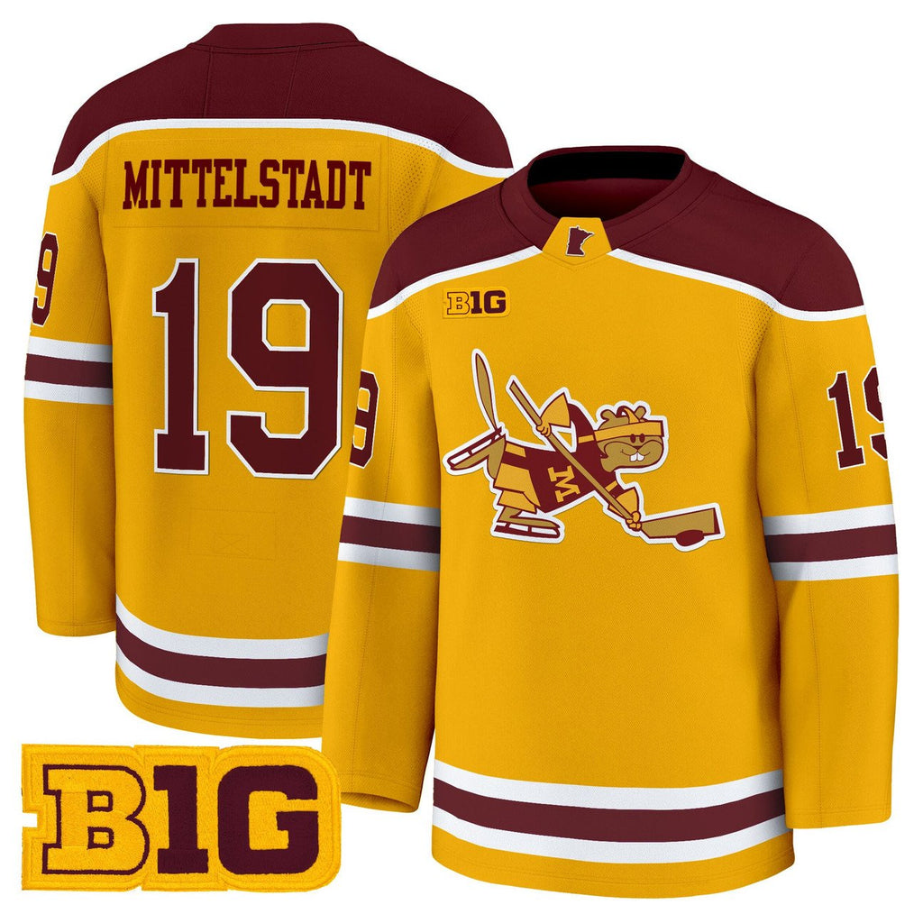 John Mittelstadt Jersey #19 Minnesota Golden Gophers 2025-26 Stitched Gold