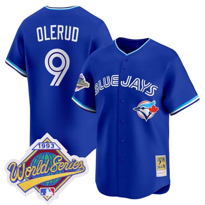 John Olerud Jersey #9 Toronto Blue Jays 1993 World Series Throwback
