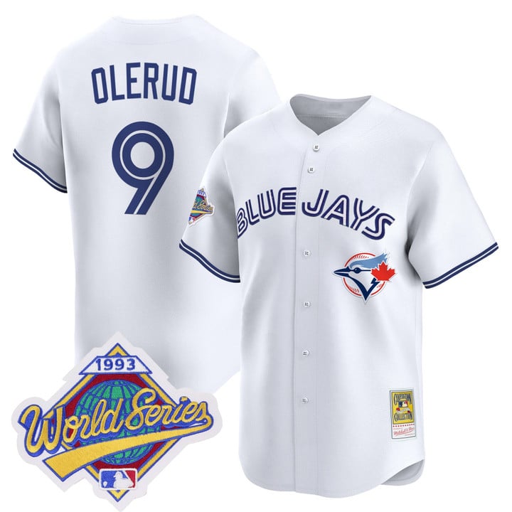 John Olerud Jersey #9 Toronto Blue Jays 1993 World Series Throwback