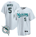 Jon Berti Jersey #5 Miami Marlins Throwback Cool Base All Stitched