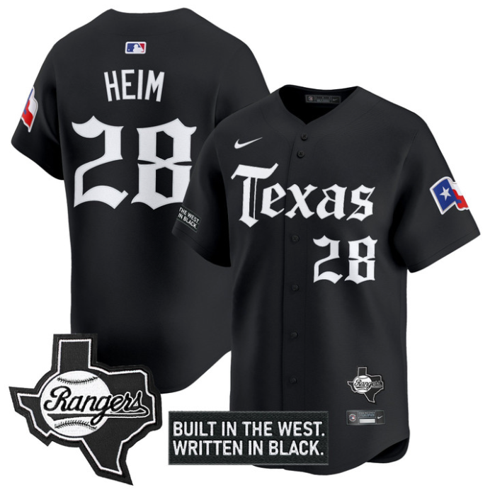 Jonah Heim Jersey #28 Texas Rangers Gothic Frontier Edition Vapor Limited Stitched