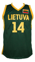 Jonas Valanciunas Jersey #14 Lithuania Basketball Green