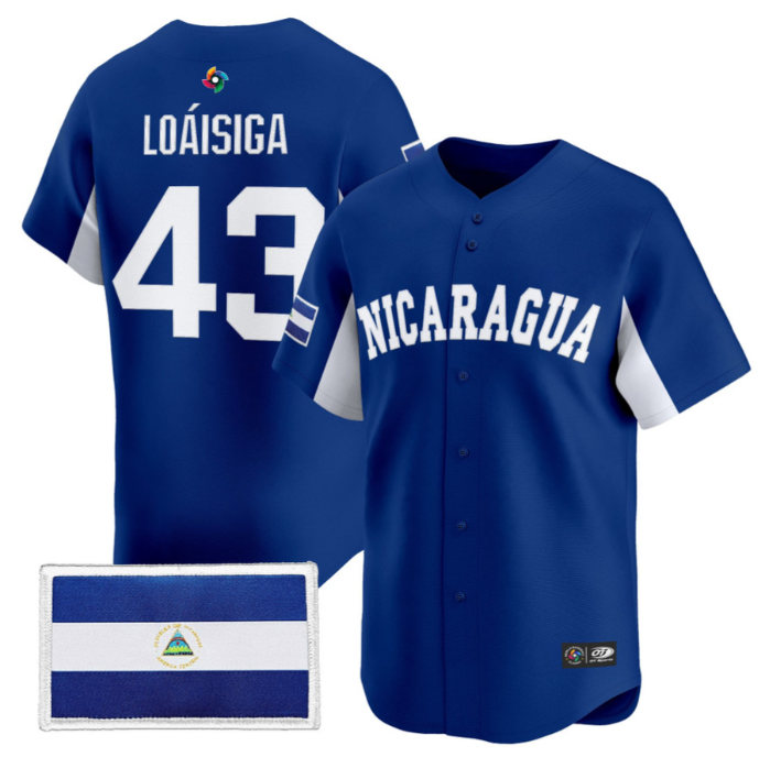 Jonathan Loáisiga Jersey #43 Team Nicaragua 2026 World Baseball Stitched