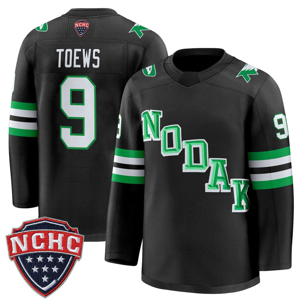 Jonathan Toews Jersey #9 North Dakota Fighting Hawks 2025-26 Stitched Black