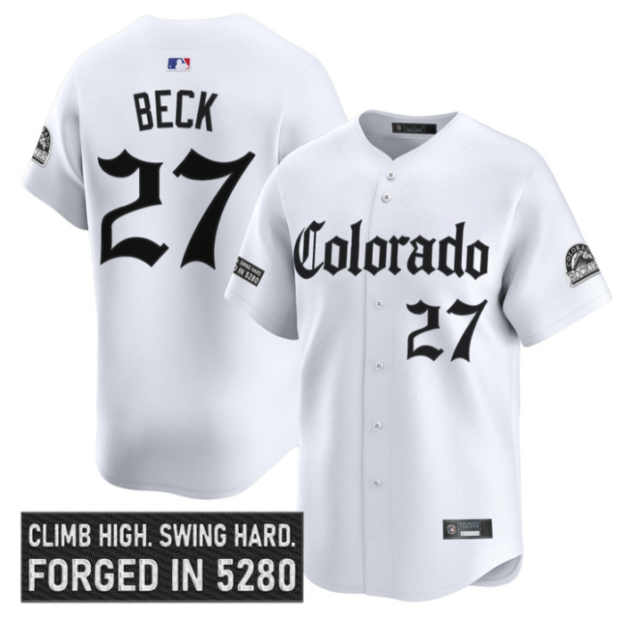 Jordan Beck Jersey #27 Colorado Rockies Gothic Mile High Shadows Edition