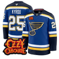 Jordan Kyrou Jersey #25 St. Louis Blues Ozzy Osbourne Patch Stitched