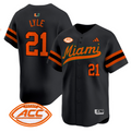 Jordan Lyle Jersey #21 Miami Hurricanes 2024 Baseball Stitched