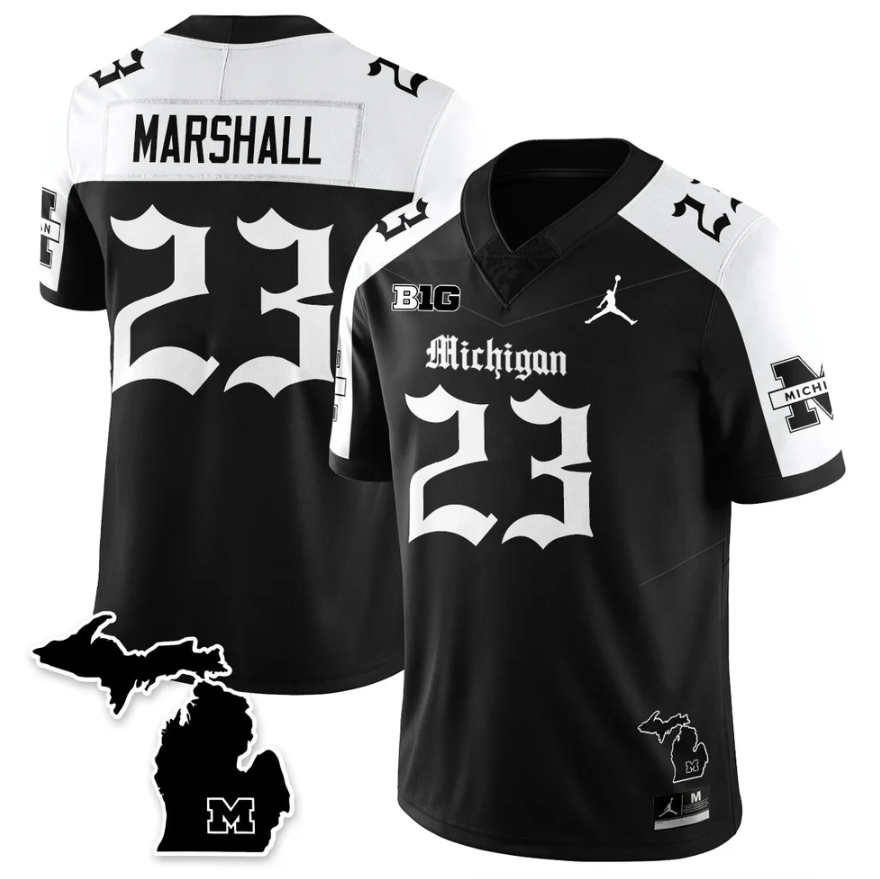 Jordan Marshall Jersey #23 Michigan Wolverines Gothic Vapor Stitched