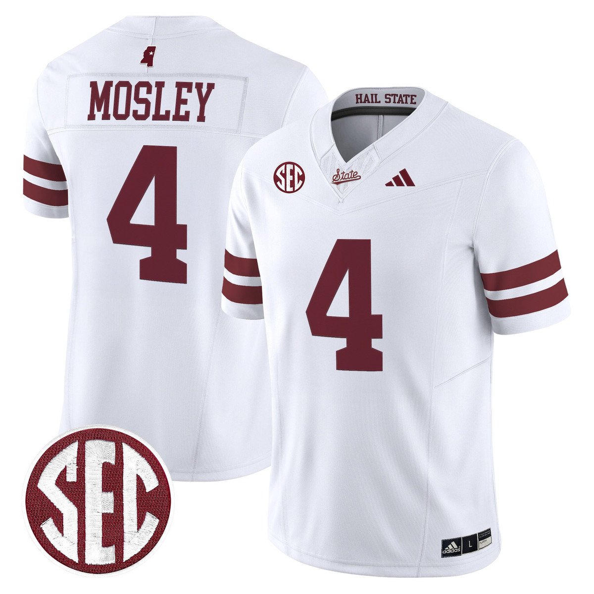 Jordan Mosley Jersey #4 Mississippi State Bulldogs Dark Mode Stitched