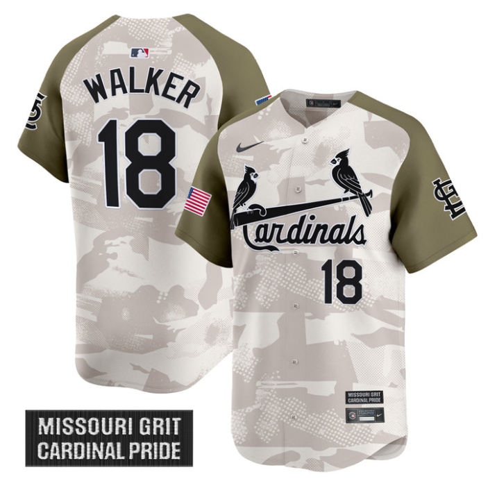 Jordan Walker Jersey #18 St. Louis Cardinals 2025 Armed Forces Day Vapor Stitched