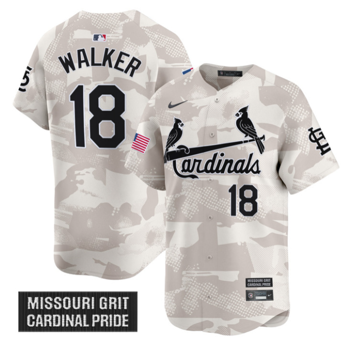 Jordan Walker Jersey #18 St. Louis Cardinals 2025 Armed Forces Day Vapor Stitched