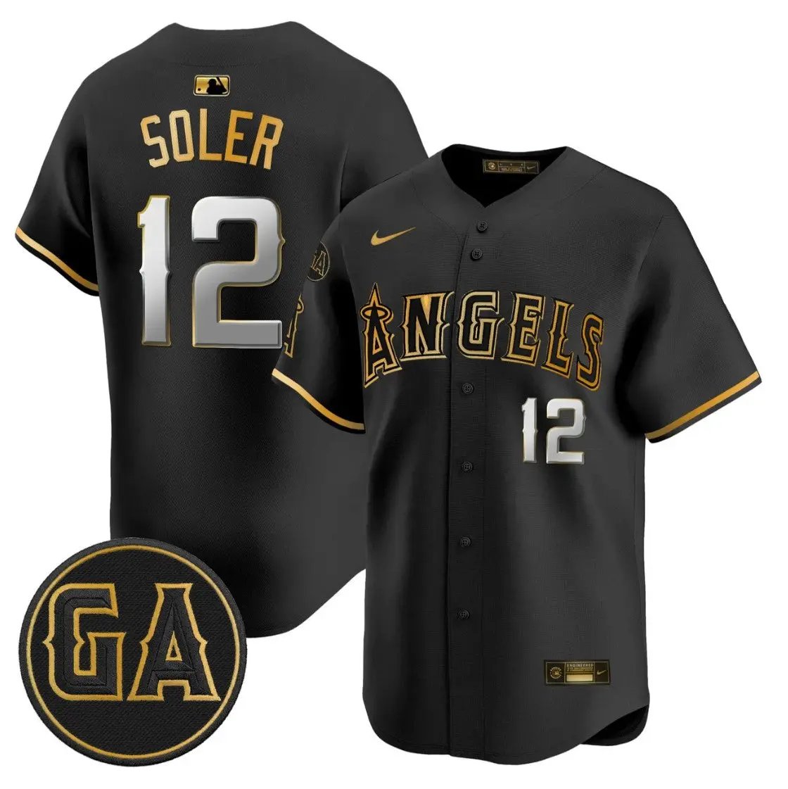 Jorge Soler Jersey #12 Angels Garret Anderson Tribute Premier Stitched
