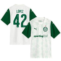Jose Lopez #42 Palmeiras 2025-26 Away Match Jersey – White