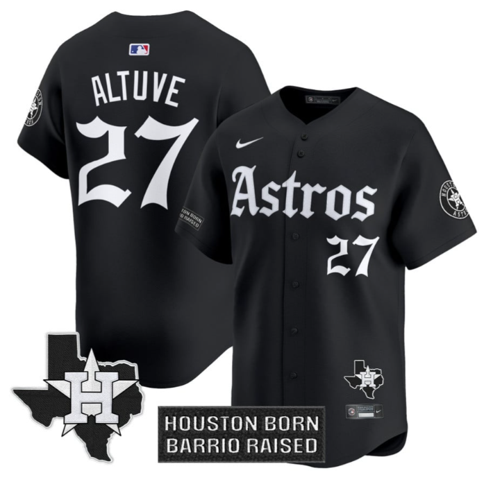 José Altuve Jersey #27 Houston Astros Gothic Edition Vapor Premier Limited Stitched