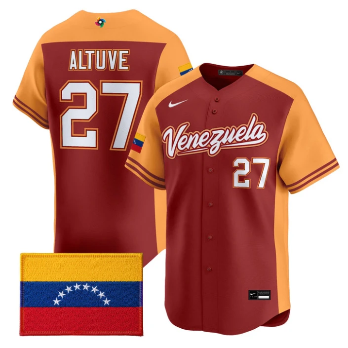 Jose Altuve Jersey #27 Team Venezuela  World Baseball Classic 2026 Stitched