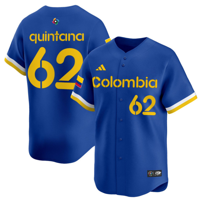 Jose Quintana Jersey #62 Colombia 2026 World Baseball Classic Stitched