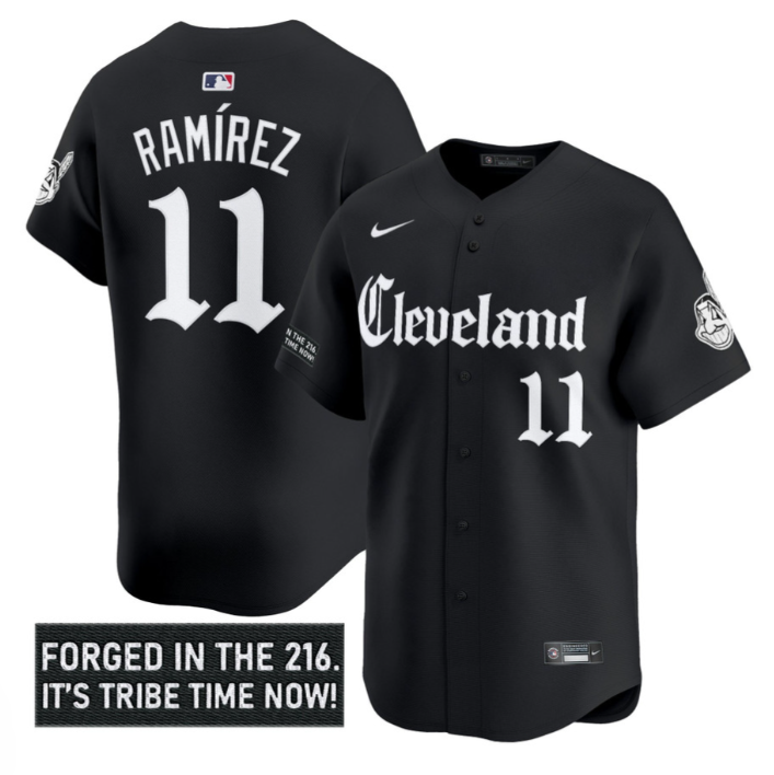 José Ramírez Jersey #11 Cleveland Indians Gothic Iron Edition Stitched