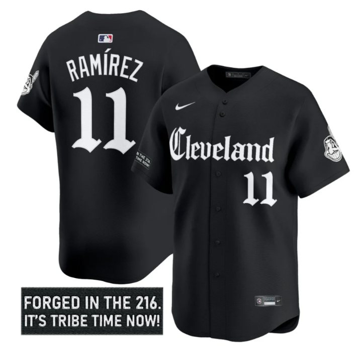 José Ramírez Jersey #11 Cleveland Indians Gothic Iron Edition Stitched