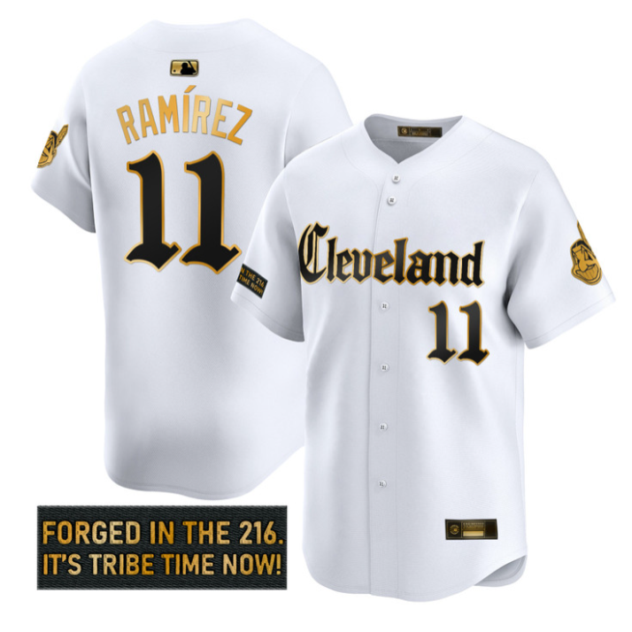 José Ramírez Jersey #11 Cleveland Indians Gothic Iron Edition Stitched
