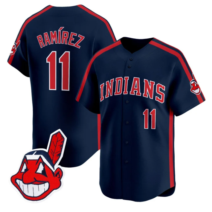 José Ramírez Jersey #11 Cleveland Indians Ricky Wild Thing Vaughn Stitched