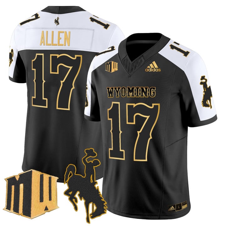 Josh Allen Jersey #17 Wyoming Cowboys 2025 Gold Vapor Stitched