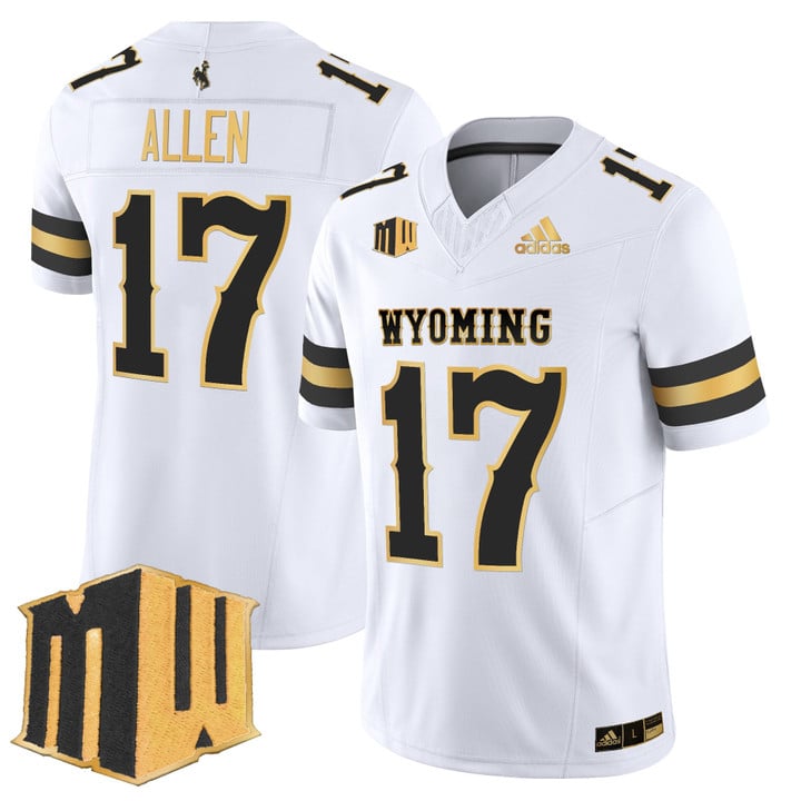Josh Allen Jersey #17 Wyoming Cowboys 2025 Gold Vapor Stitched