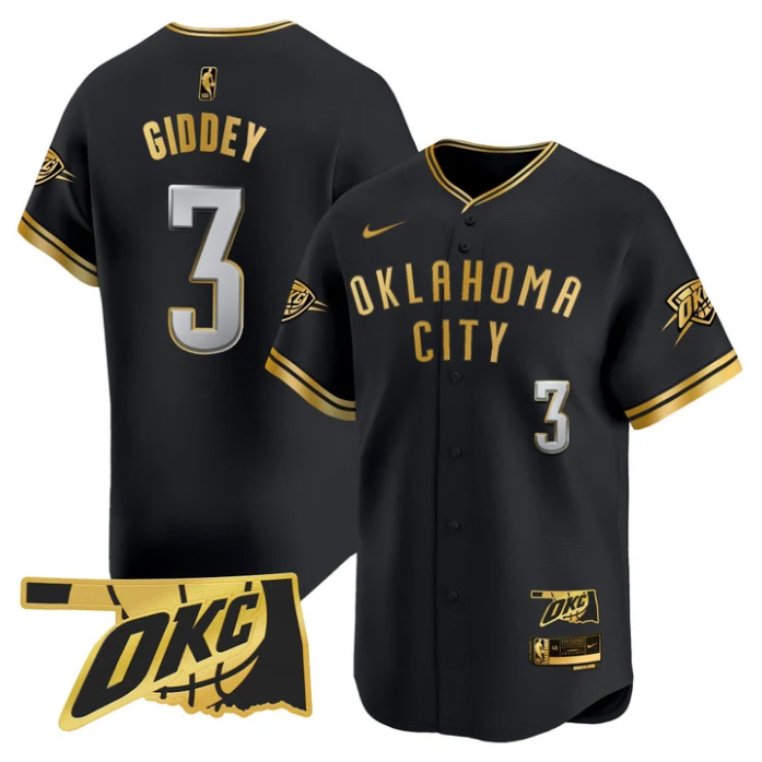 Josh Giddey Jersey #3 Oklahoma City Thunder Vapor Baseball Stitched