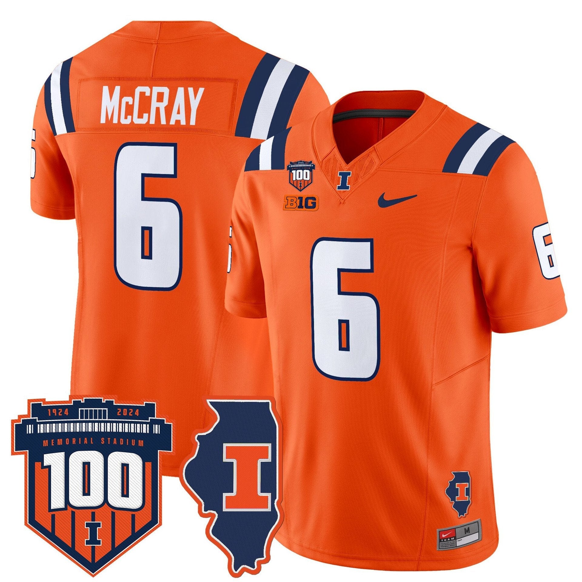 Josh McCray Jersey #6 Illinois Fighting 100th Memorial Stadium