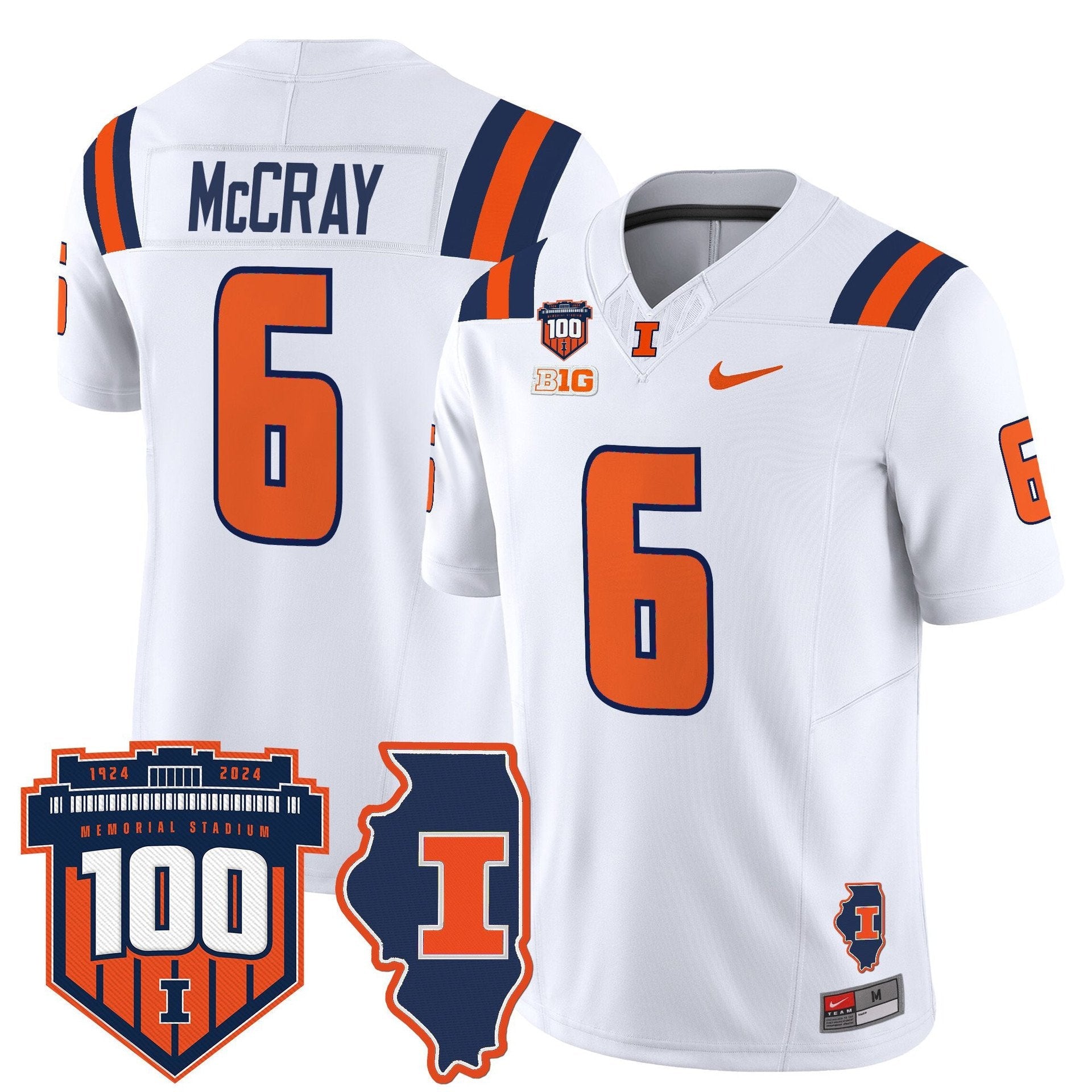 Josh McCray Jersey #6 Illinois Fighting 100th Memorial Stadium