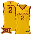 Joshua Jefferson Jersey #2 Iowa State 2024 Lightweight Basketball Gold