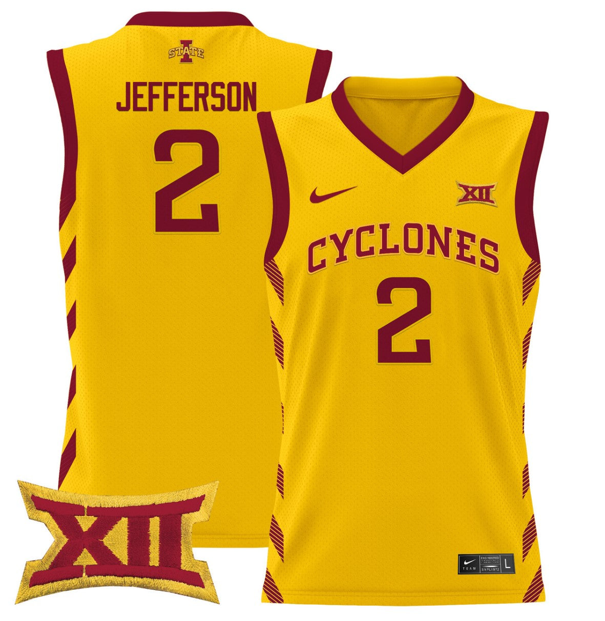 Joshua Jefferson Jersey #2 Iowa State 2024 Lightweight Basketball Gold
