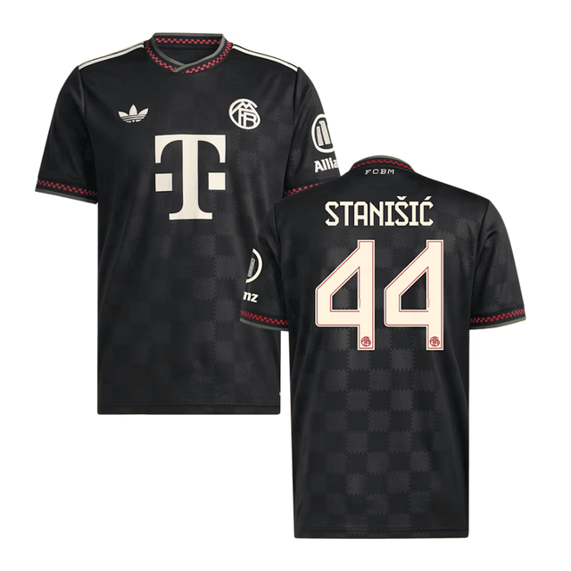 Josip Stanisic #44 Bayern Munich 2025-26 Third Men Jersey – Black