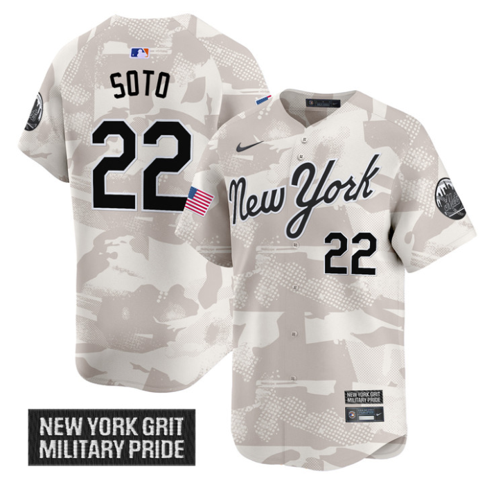 Juan Soto Jersey #22 New York Mets 2025 Armed Forces Day Vapor Stitched