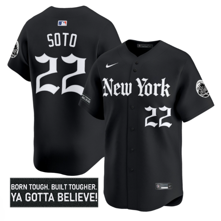 Juan Soto Jersey #22 New York Mets Gothic Borough Edition Stitched