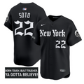 Juan Soto Jersey #22 New York Mets Gothic Borough Edition Stitched
