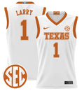 Julian Larry Jersey #1 Texas Longhorns 2024 Lightweight Basketball White