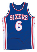 Julius Erving Dr J Jersey #6 Philadelphia Basketball Sewn Blue