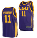 Justice Williams Jersey LSU Tigers College Basketball Purple #11