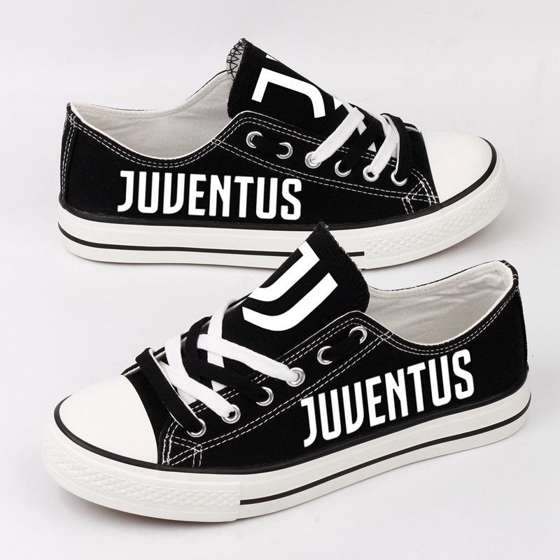 Juventus Low Top Canvas Sport Sneakers Shoes For Men Women Fans