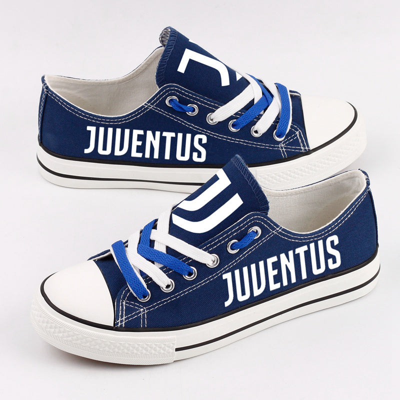 Juventus Low Top Canvas Sport Sneakers Shoes For Men Women Fans