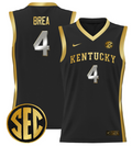 Koby Brea Jersey #4 Kentucky Wildcats Lightweight Basketball Black Gold