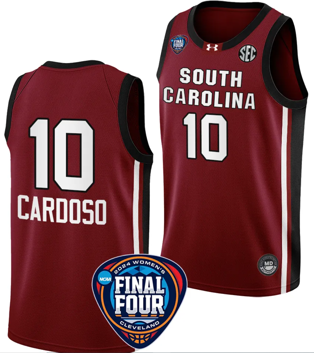 Kamilla Cardoso Jersey #10 South Carolina Gamecocks Basketball 2024 NCAA March Madness Final Four Garnet