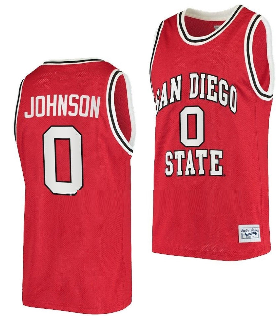 Keshad Johnson Jersey San Diego State Aztecs College Basketball Red Retro #0