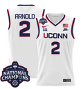 KK Arnold Jersey #2 UConn Huskies 2025 National Champions Patch White