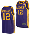 KJ Williams Jersey LSU Tigers College Basketball Purple #12