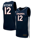 Kamryn Kitchen Jersey #12 Virginia Cavaliers NIL Basketball Navy
